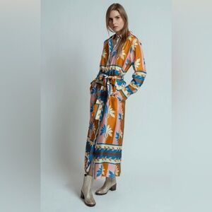 Odeeh Silk Palm Fans Dress